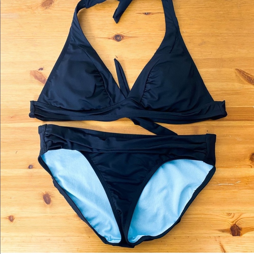 ATHLETA Black Swimsuit Bikini Set Medium